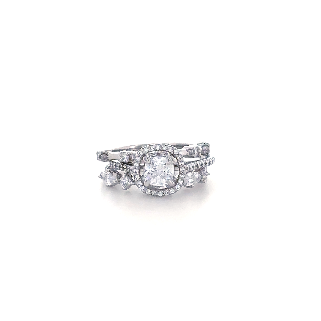 Vintage Halo Diamond Bridal Ring