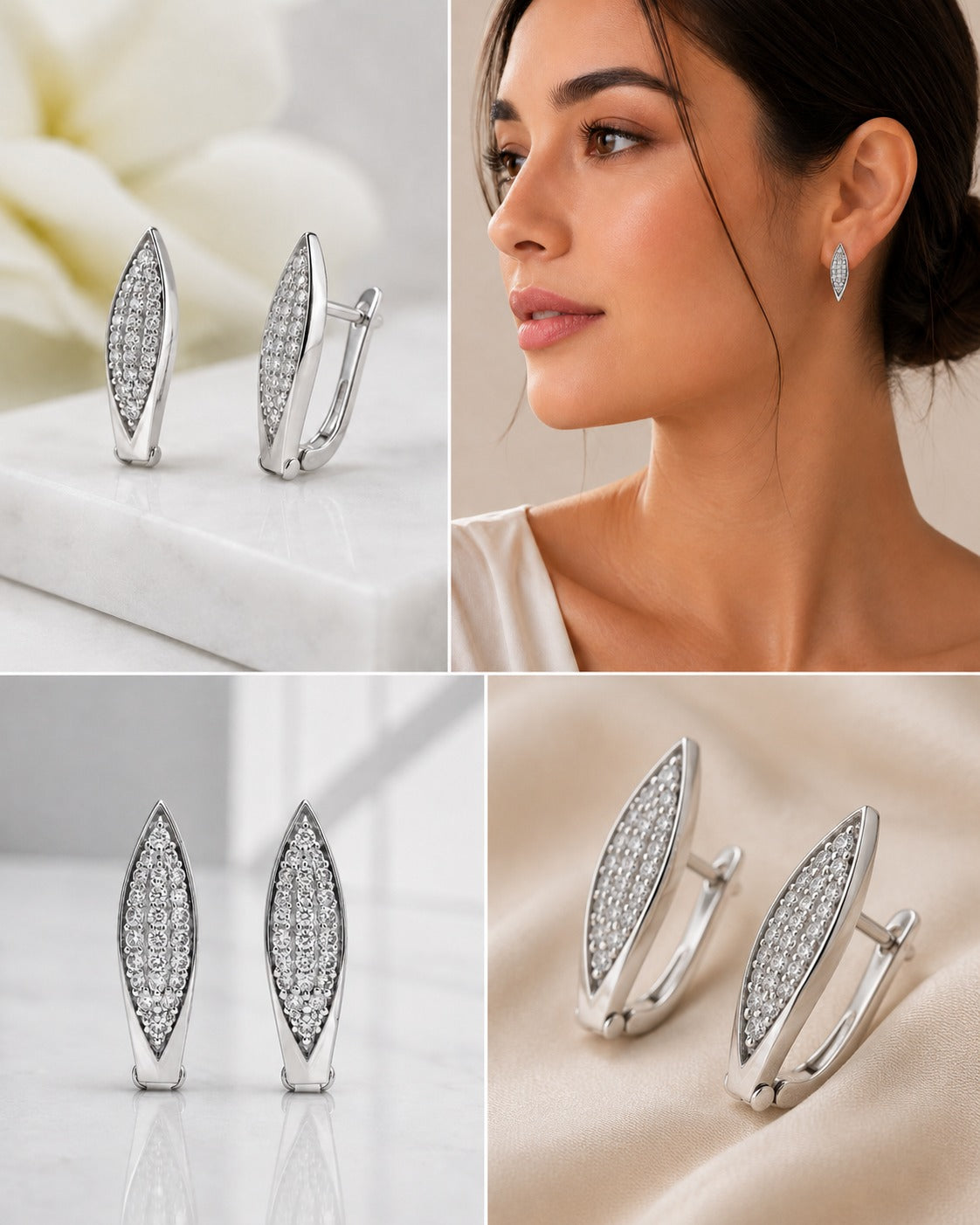 Aurora Crystal Leaf Earrings