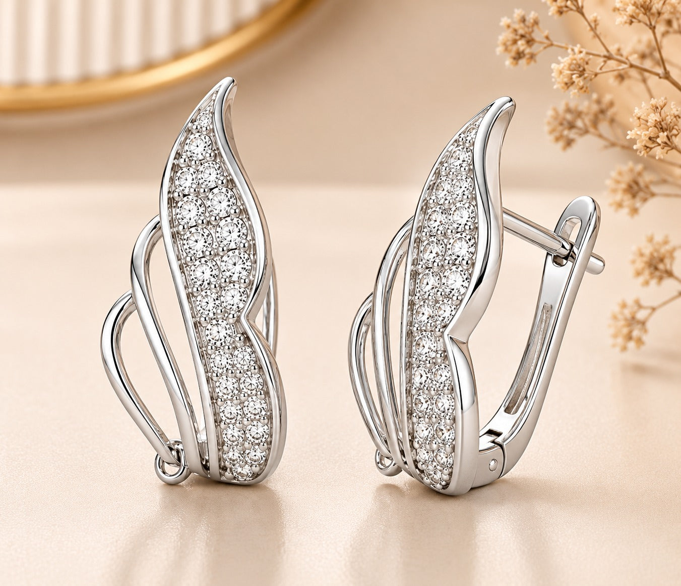 Crystal Wave Elegance Earrings