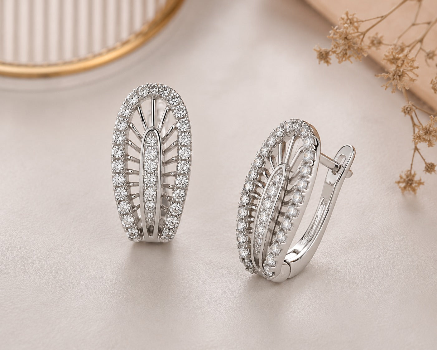 Radiant Oval Crystal Stud Earrings