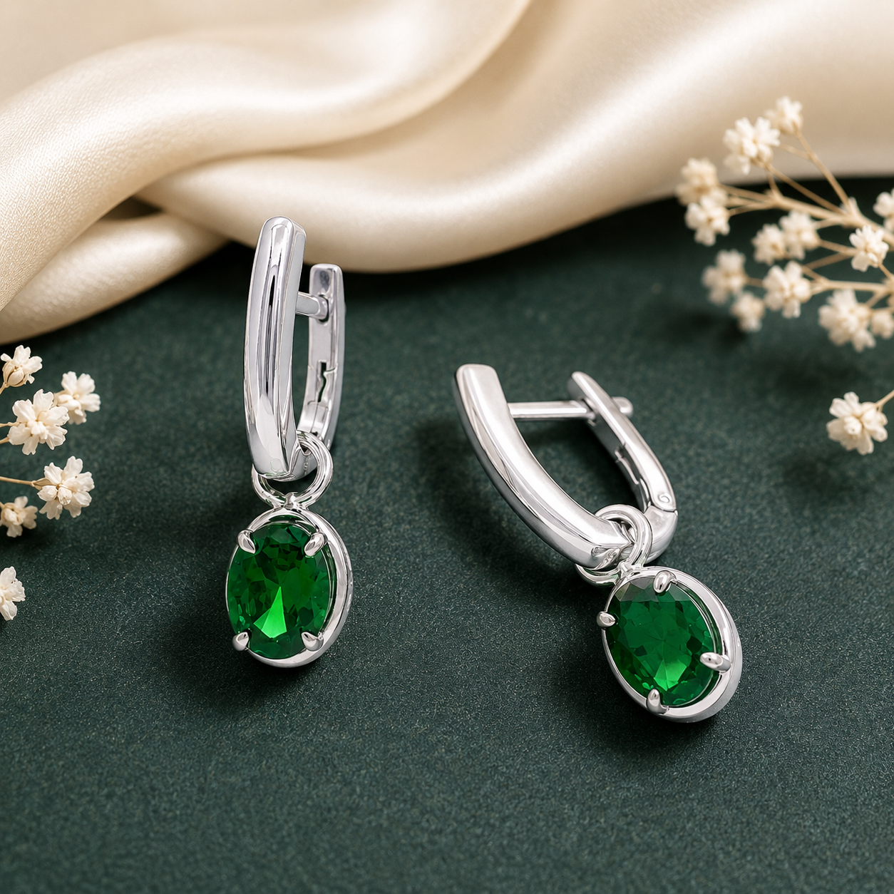 Emerald Elegance Drop Earrings
